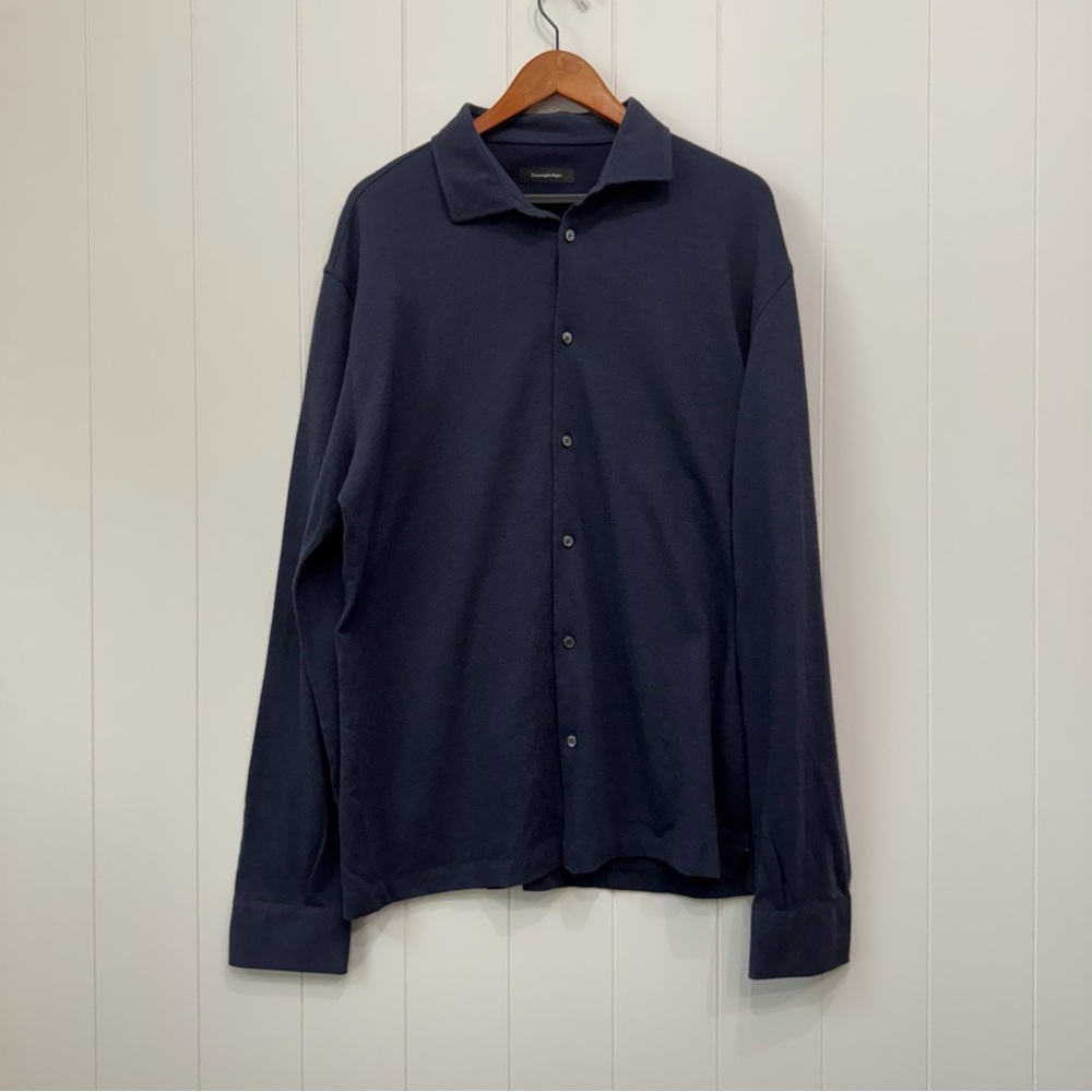 Ermenegildo Zegna Dark Blue Shirt cashco Men’s XXL shirt excellent condition